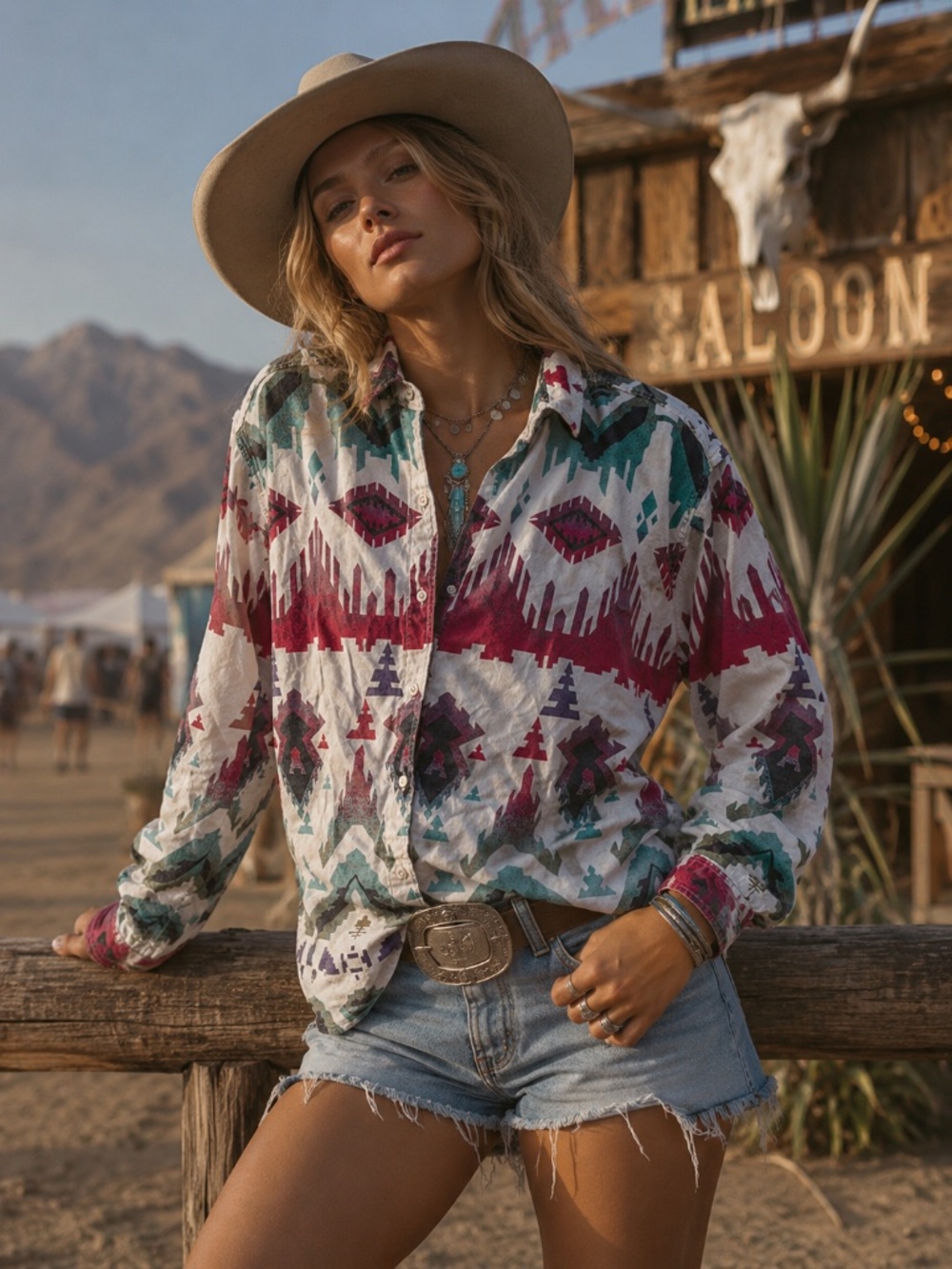 Vintage Woolrich Women's XL Southwestern Aztec Button-Up Shirt